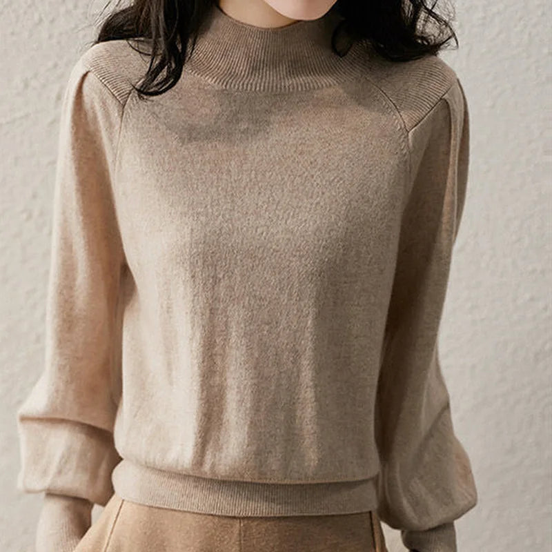 Levoire | Chemise À Col Montant Élégante Beige