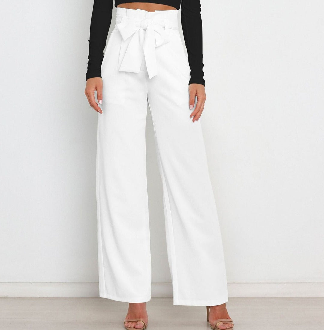 Levoire | Pantalon Élégant À Jambe Large Blanc