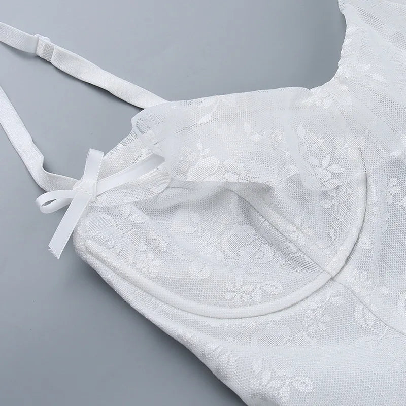 Levoire | Robe Mini Dos Nu En Dentelle Sans Bretelles