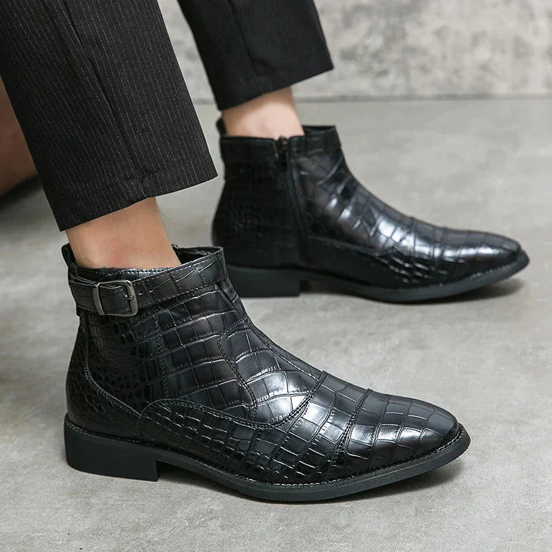 Levoire | Bottes en cuir avec boucle décorative