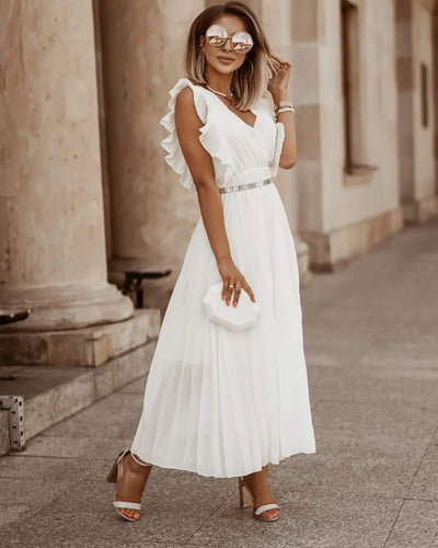Levoire | Robe maxi plissée blanche - mode 2024