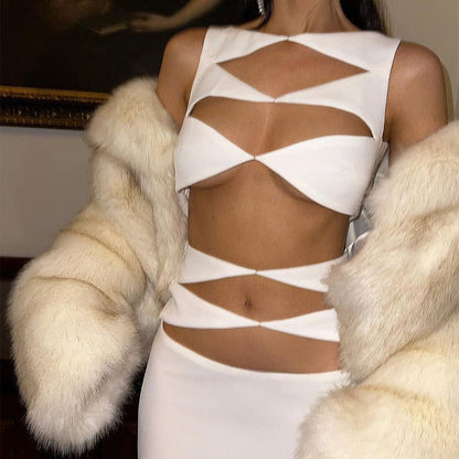 Levoire | Blanc Taille Haute Robe Longue