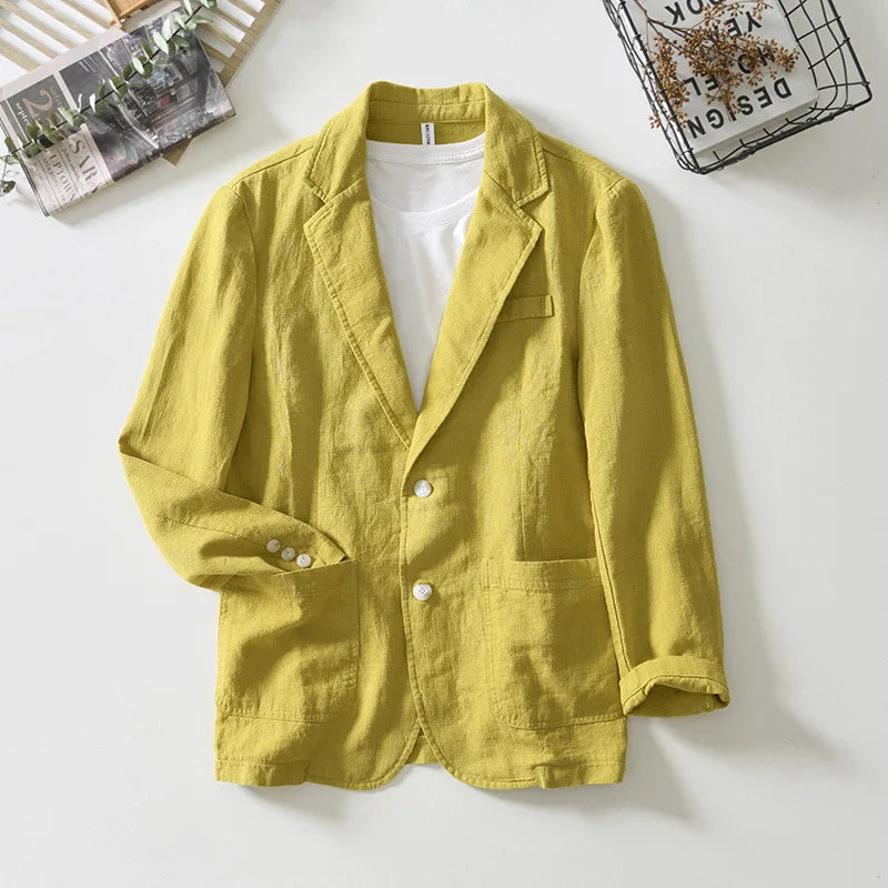 Levoire | Blazer en lin élégant Citron vert