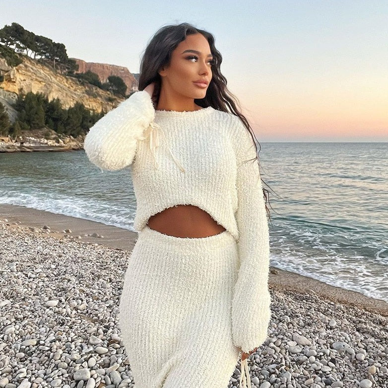 Levoire | Mon Synthétique Fourrure Topper & Robes Maxi Taille Haute Ensemble