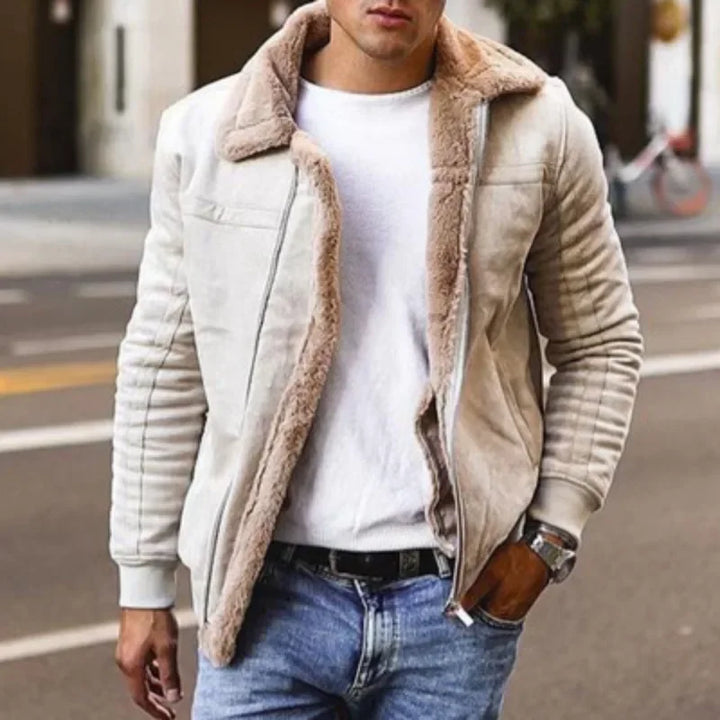 Levoire | Veste en Fleece à Manches Longues Doublée avec Poches Beige
