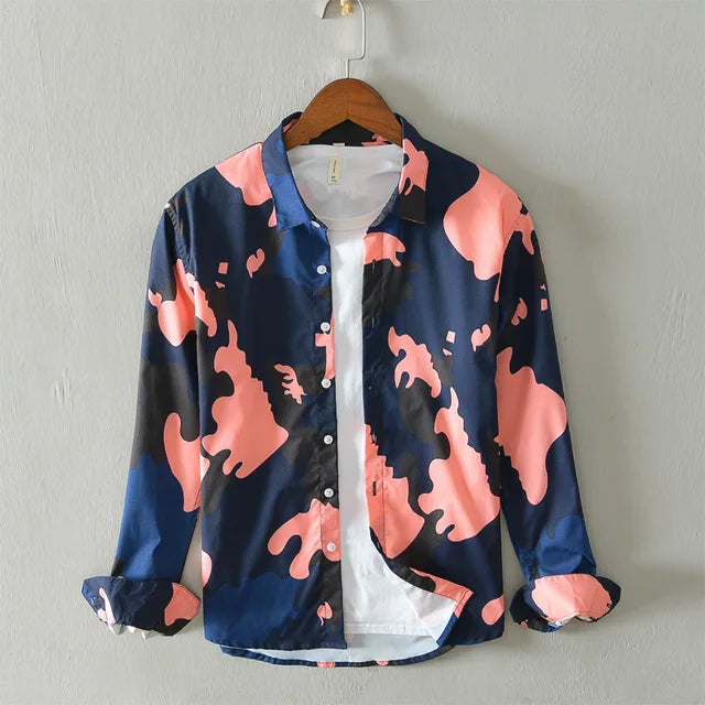 Levoire | Chemise Decontractee Imprimee Creatif Hommes Rose