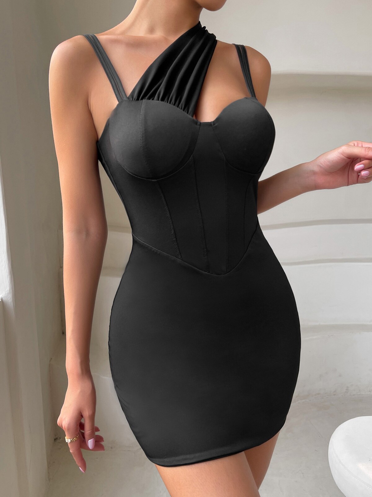 Levoire | Mini Robe Froncée À Bretelles Spaghetti