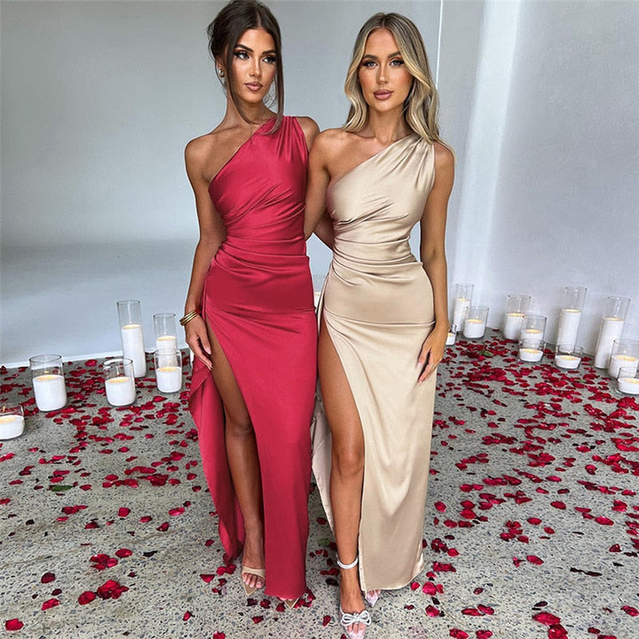 Levoire | Épaule Dégagée Robe Bodycon Longue Fente