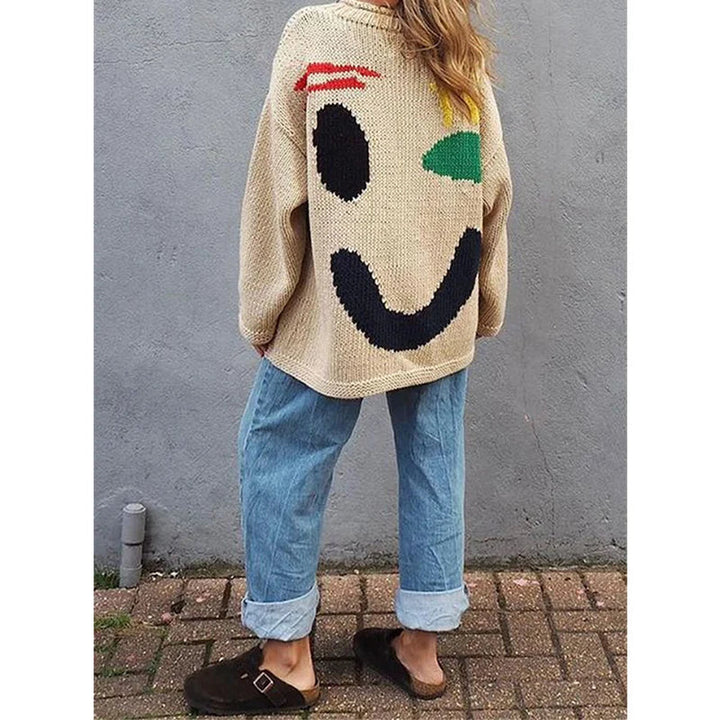 Levoire | Pull Pour Femmes Avec Design De Visage Souriant Parfait Pour Un Look Décontracté