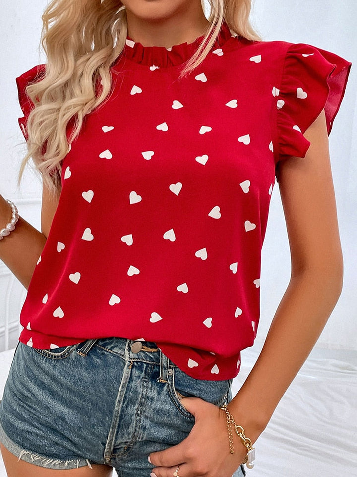 Levoire | Chemise D'Été À Motif Cœur Pour Femmes Sabel Rot