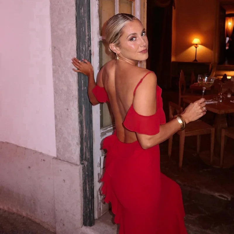 Levoire | Robe Maxi Décolleté Sans Épaule