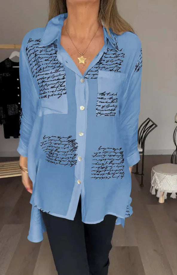 Levoire | Chemise Tendance Avec Détail Fente Bleu ciel