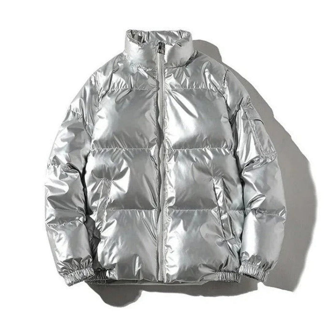 Levoire | Veste En Puffer À Capuche À Manches Longues Avec Fermeture Éclair Gris clair
