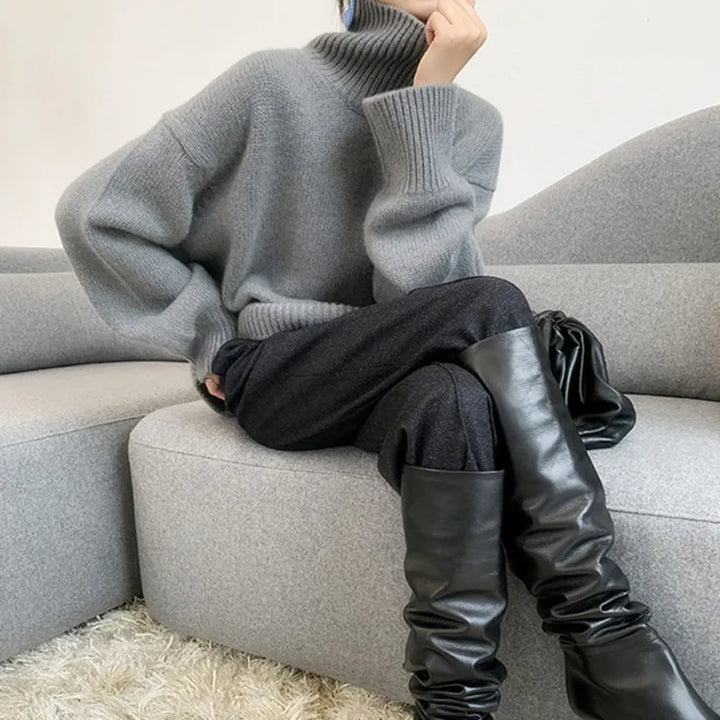 Levoire | Pull Chaud Avec Sensation Cachemire Gris