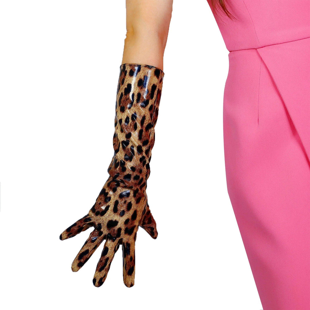 Levoire | Gants En Cuir Classiques Pour Femmes Léopard 40cm M