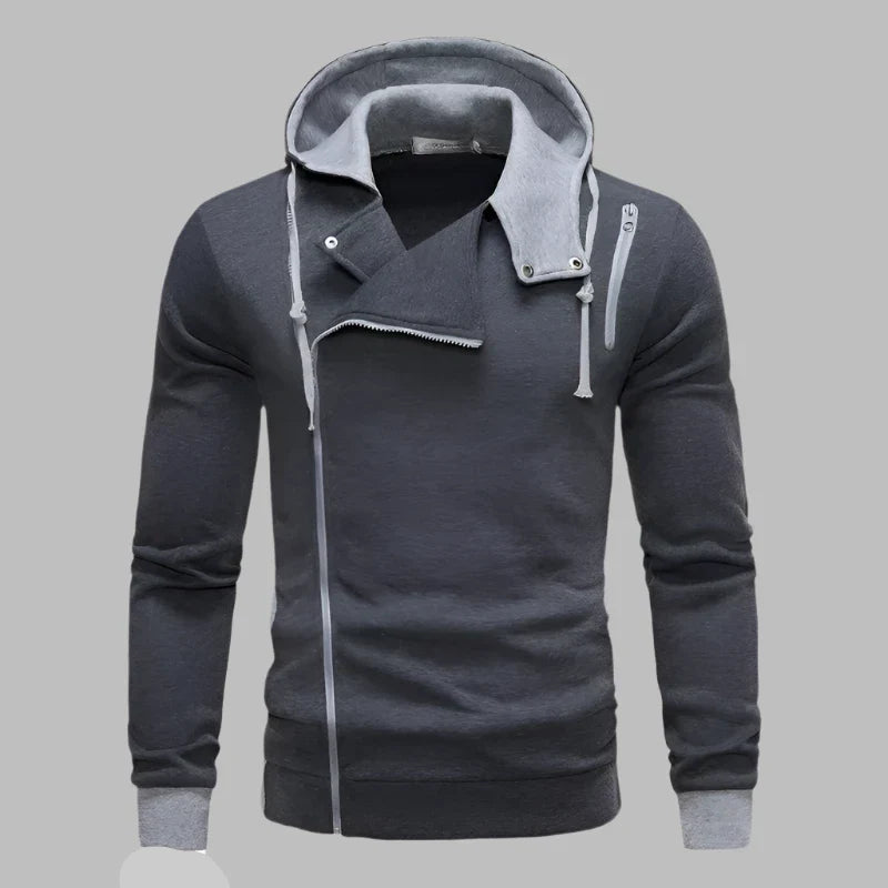 Levoire | Sweat À Capuche Stylé Pour Hommes Avec Fermeture Éclair Gris foncé