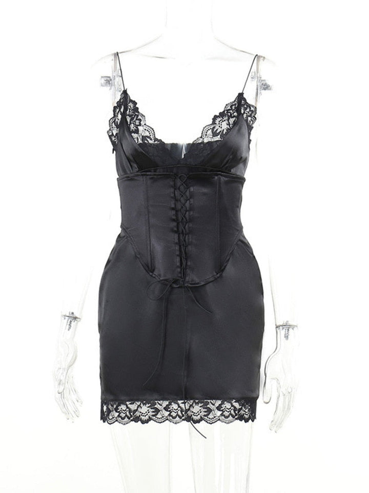 Levoire | Corset Avec Manches À Volants Dans Une Robe Mini Sans Bretelles