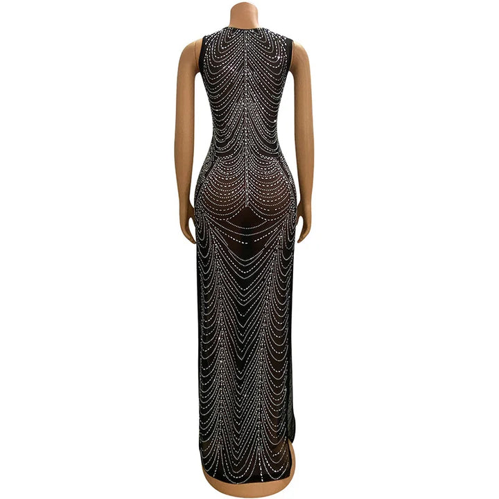 Levoire | Robe Décolletée Haut Fente Sans Manches