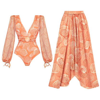 Levoire | Maillot De Bain À Manches Longues Avec Jupe Pour Un Look De Plage Élégant Maillot de bain et jupe 1