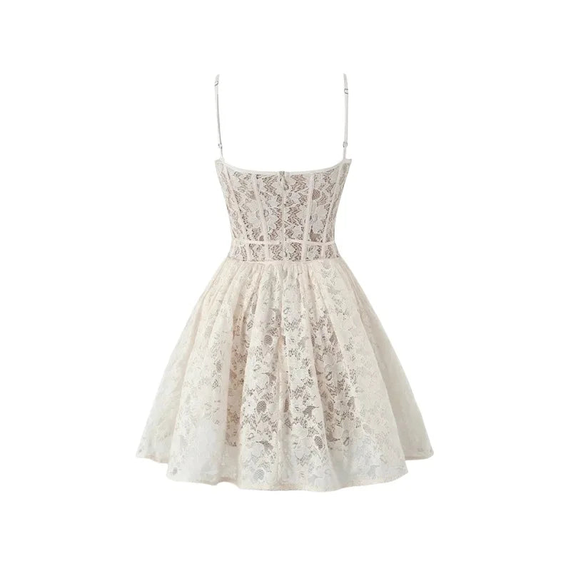 Levoire | Robe Mini En Dentelle De Récolte De Vin