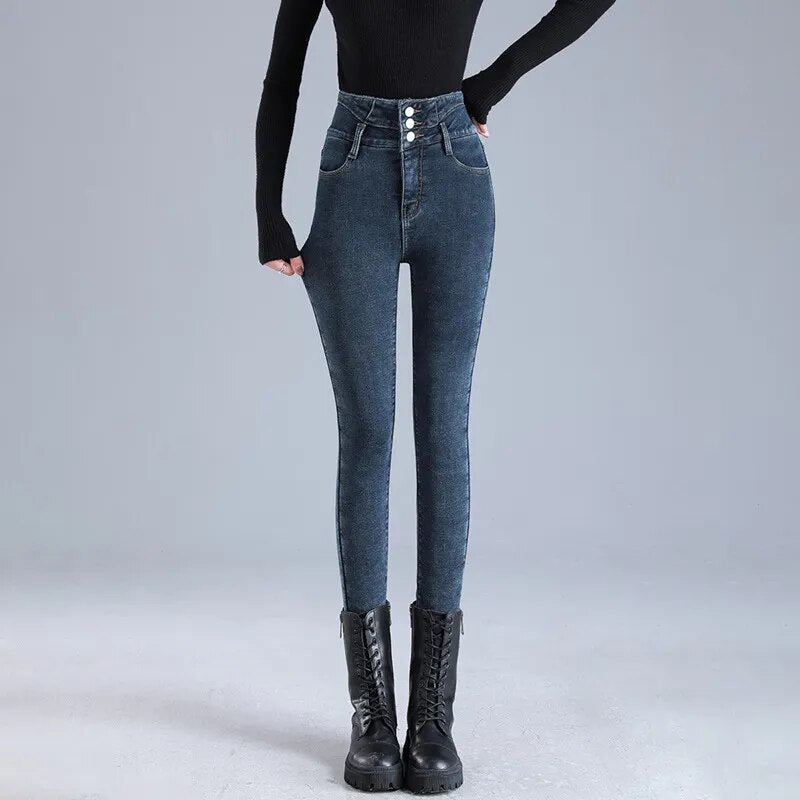 Levoire | Coupe Slim Pantalons Taille Haute En Polaire Avec Poches