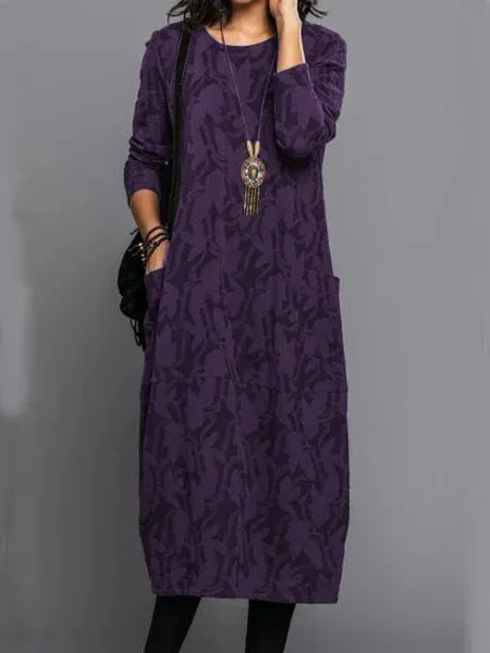 Levoire | Robe Longue Élégante Avec Poche Lilas