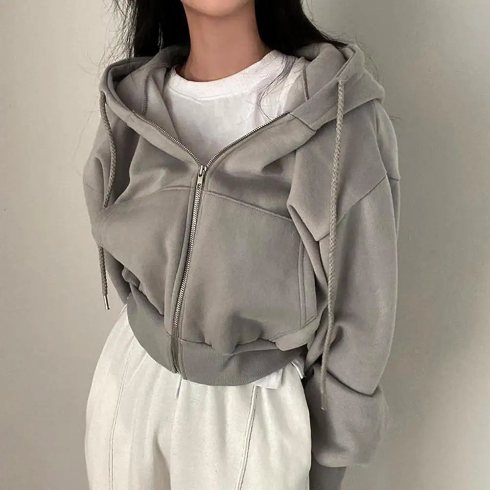 Levoire | Croptop Hoodie Gris forcé