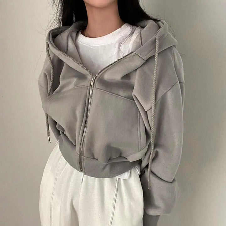 Levoire | Croptop Hoodie Gris forcé