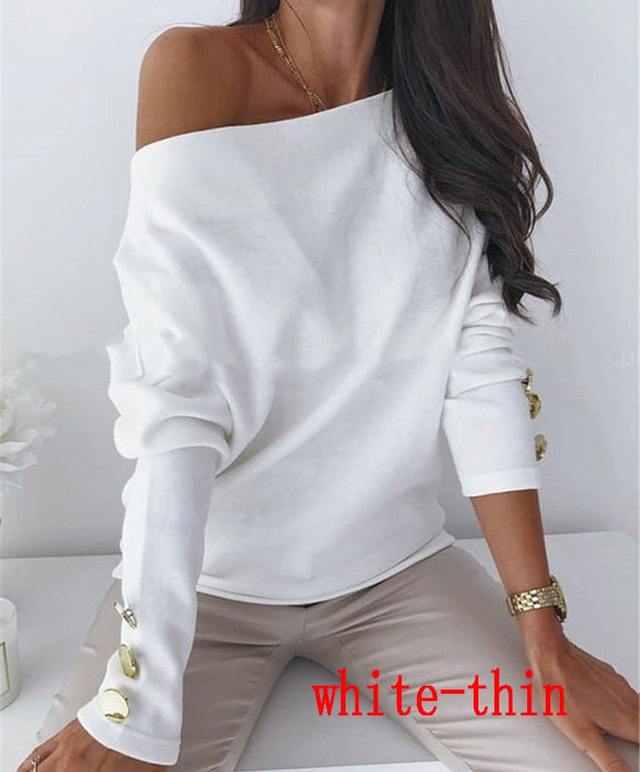 Levoire | Sweat-Shirt Confortable Pour Femmes Blanc (fin)