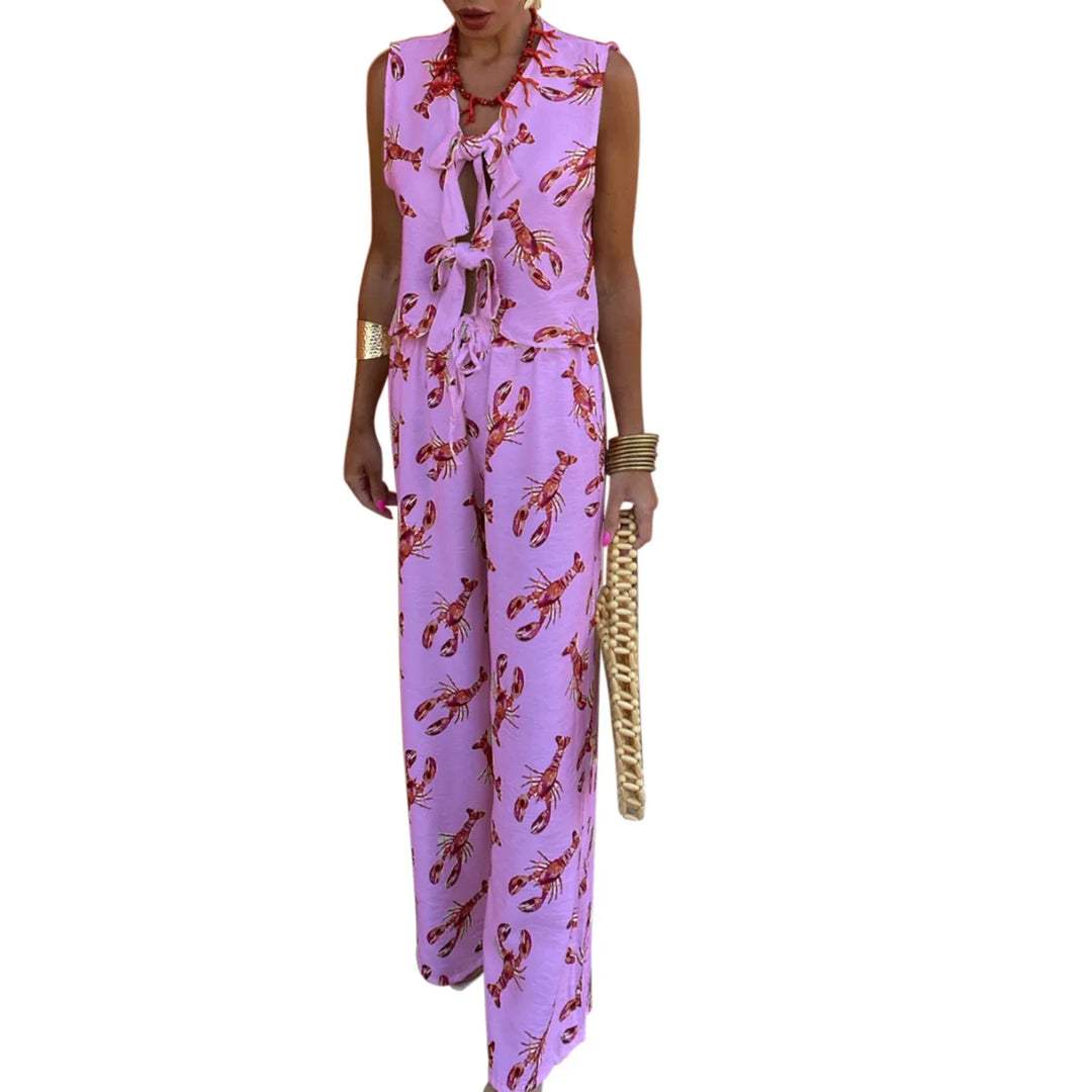 Levoire | Haut Et Pantalon À Motifs Marins Rosa