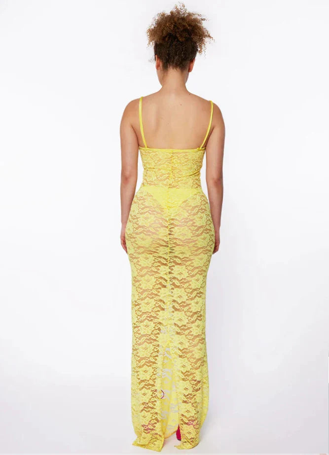 Levoire | Robes Maxi Transparentes Spitz À Épaules Dénudées