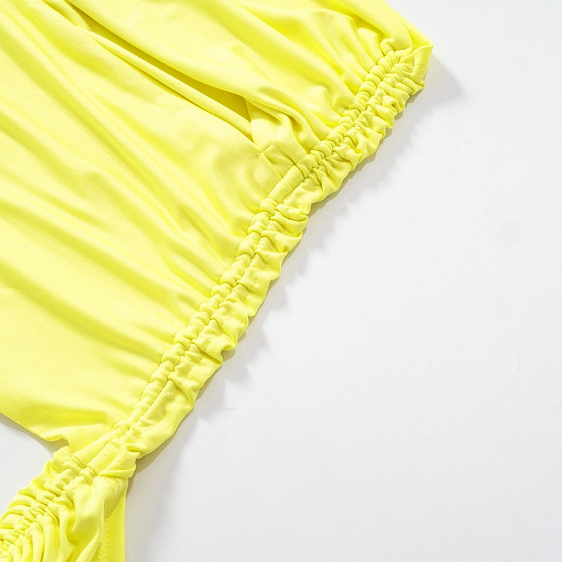 Levoire | Robe Mini À Dos Creux Jaune