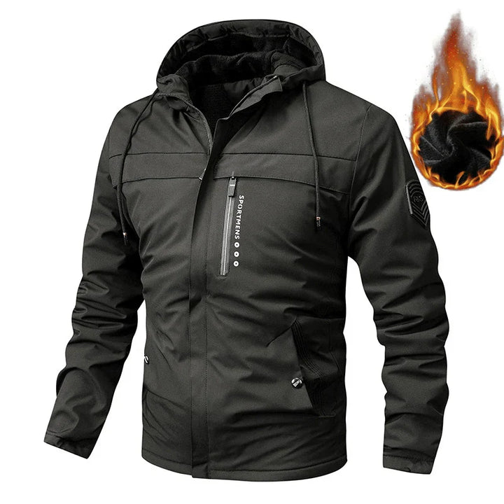 Levoire | Veste D'Hiver Pour Hommes Avec Capuche Et Polaire Noir
