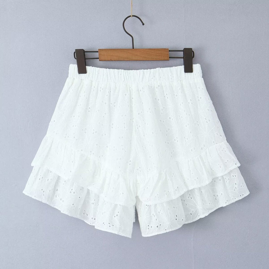 Levoire | Chemisier Blanc À Manches Longues Et Short En Ensemble