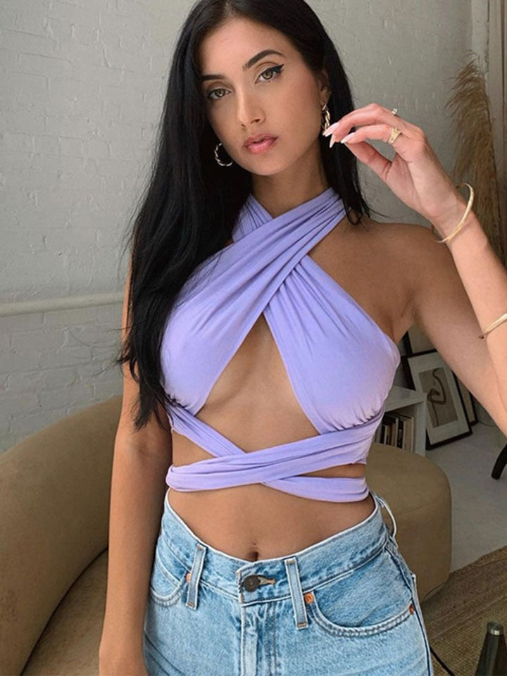 Levoire | Top Dos Nu Un Haut Crop Sexy Et Estival Violet