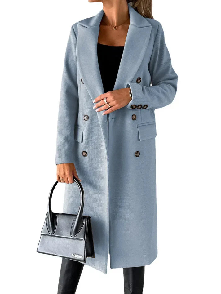 Levoire | Manteau Long Plus Élégant Bleu
