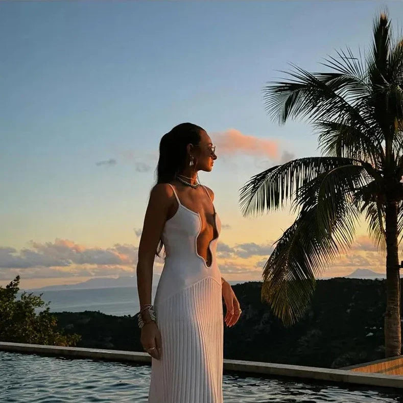 Levoire | Ouvert Robe Maxi À Col V Sans Manches