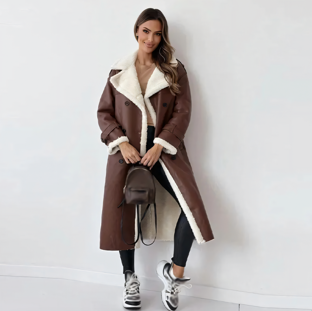 Levoire | Manteau Long Chaud Et Doublé Braun