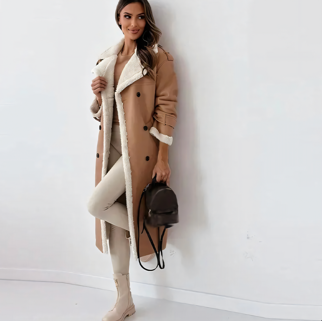 Levoire | Manteau Long Chaud Et Doublé Khaki