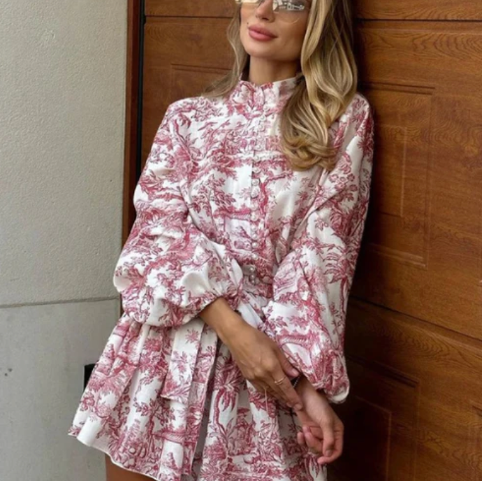 Levoire | Robe À Volants À Manches Bouffantes Tendance Pour L'Été