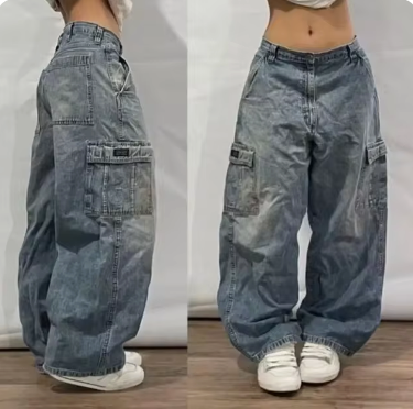 Levoire | Unisex Retro Baggy Cargo Jeans