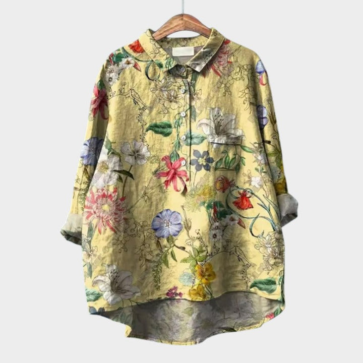 Levoire | Chemisier Fluide Avec Motif Discret Jaune