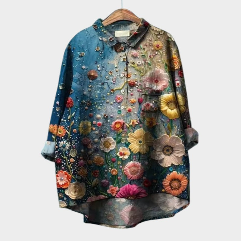 Levoire | Blouse À La Mode Avec Des Plis Élégants Motif floral 6