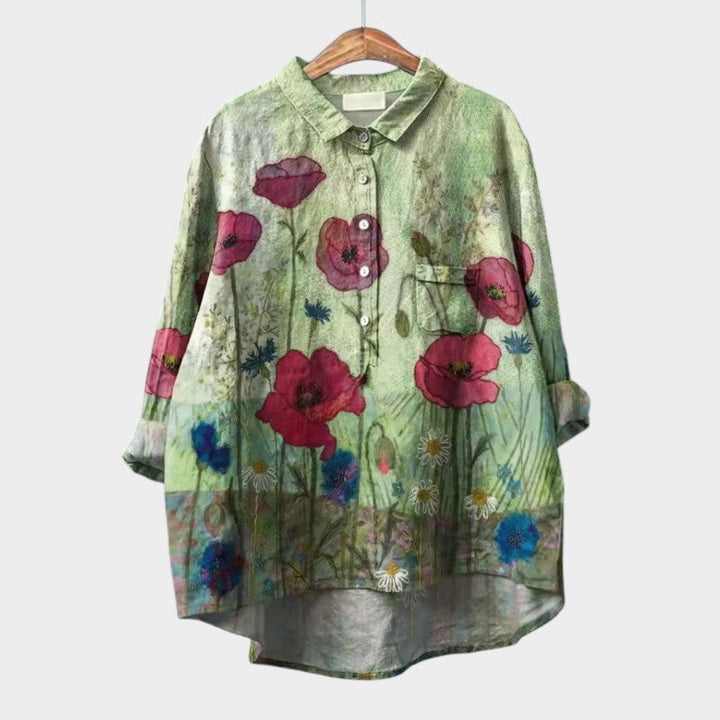 Levoire | Blouse À La Mode Avec Des Plis Élégants Motif floral 9