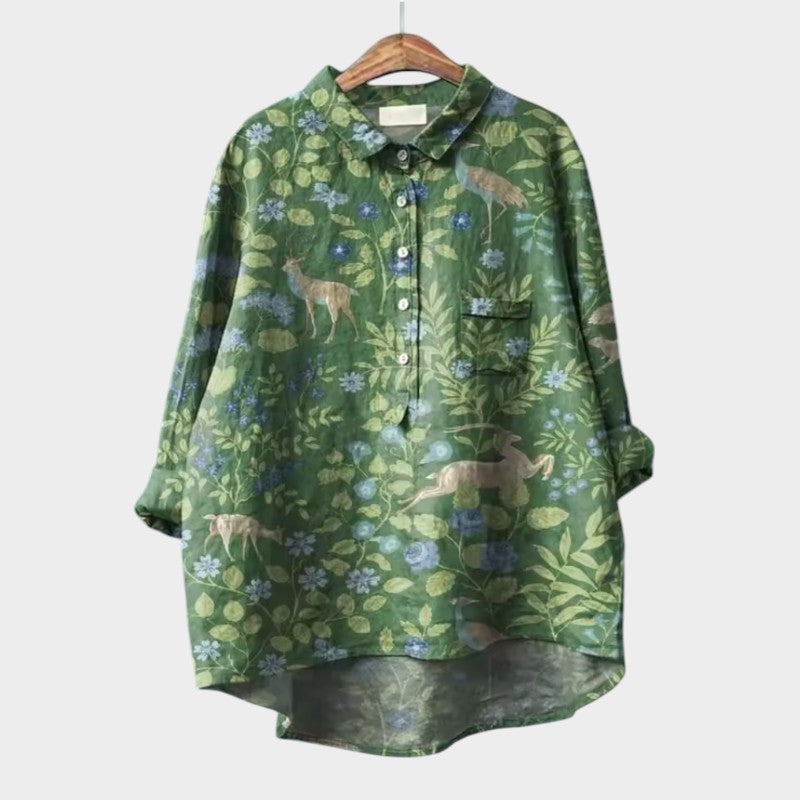 Levoire | Chemisier Intemporel Avec Col Fin Vert clair