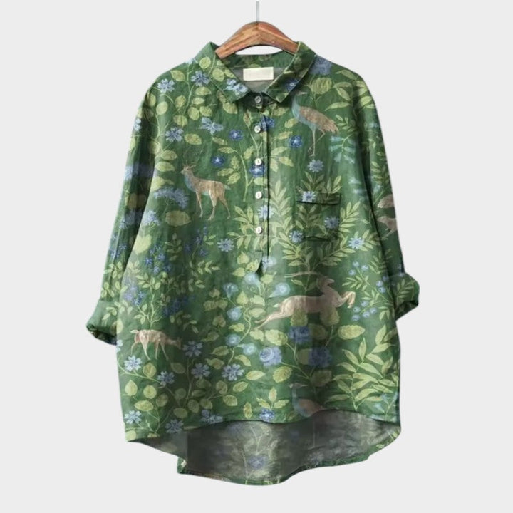 Levoire | Chemisier Intemporel Avec Col Fin Vert clair