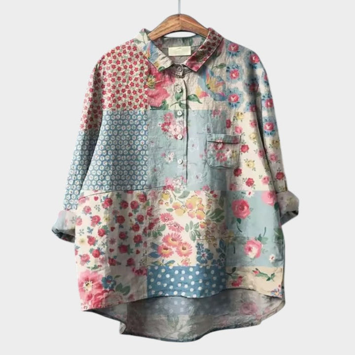 Levoire | Blouse À La Mode Avec Des Plis Élégants Motif floral 2