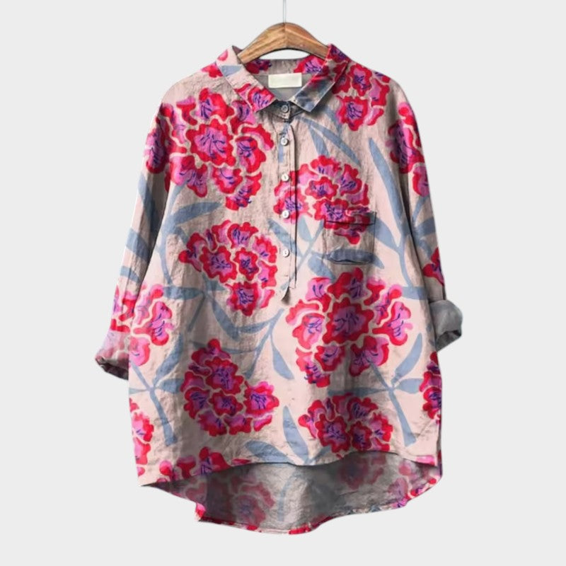 Levoire | Blouse À La Mode Avec Des Plis Élégants Motif floral 4