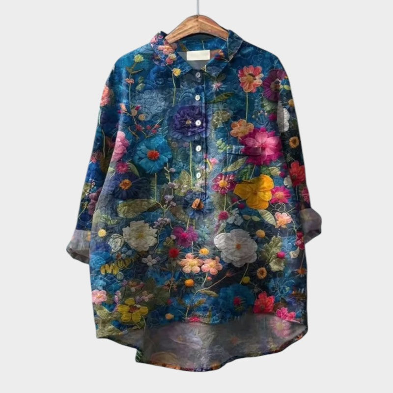 Levoire | Blouse À La Mode Avec Des Plis Élégants Motif floral 7