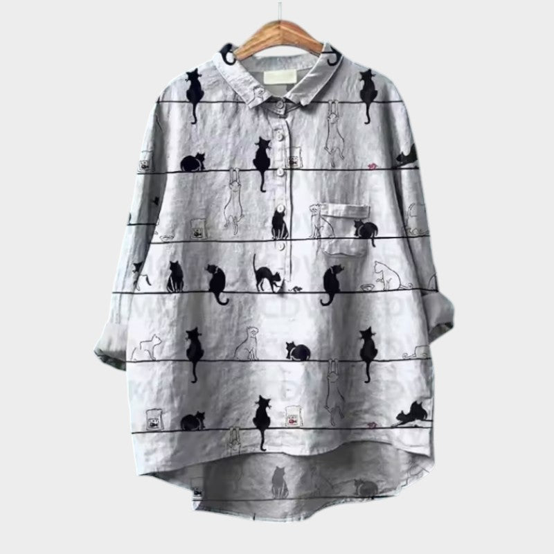 Levoire | Blouse Avec Des Détails De Manches Ludiques Chat 2